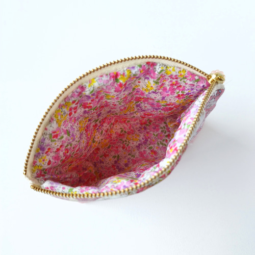 ハンドメイド　気まぐれポーチ　パッチワーク　ピンク　花 imgrc0124065675.jpg