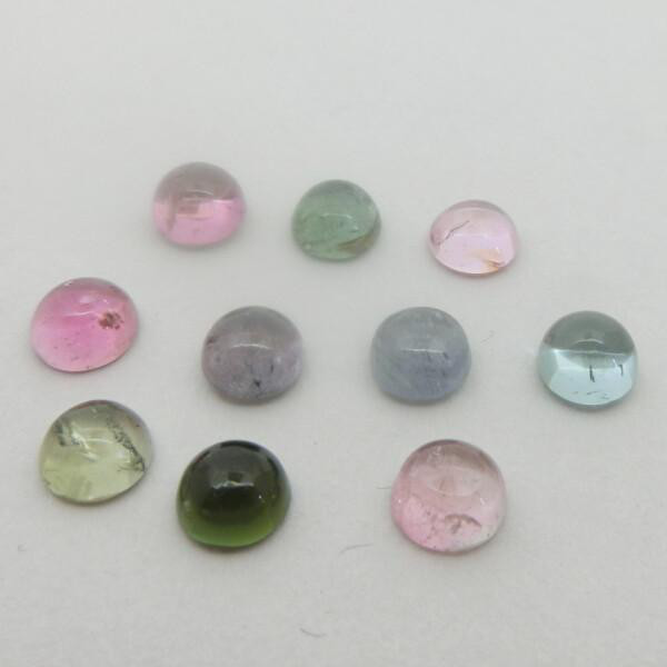 天然石　カボション　トルマリン 天然石 トルマリン 約5mmラウンドカボション10個セット 計6.12ct