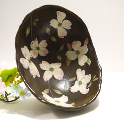 ＜creema限定＞脚付き深鉢　花水木（ハナミズキ） 3枚目の画像
