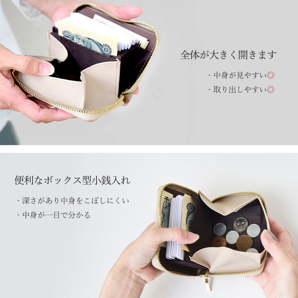 《モニター価格》カービング型押しレザー コンパクトウォレット ミニウォレット 花柄 ミニ財布 革 4枚目の画像