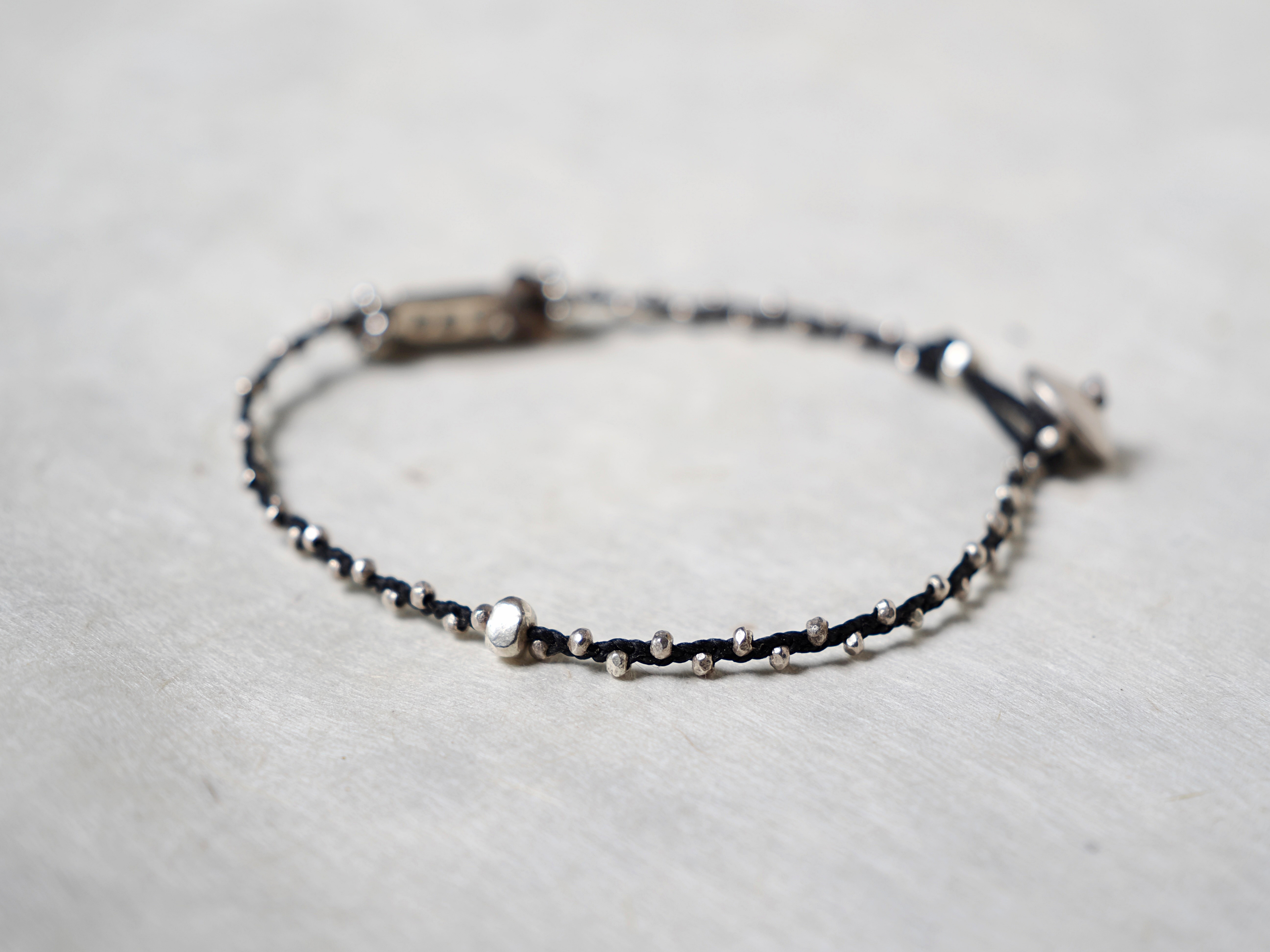 -Karensilver・Smoky quartz- braid bracelet