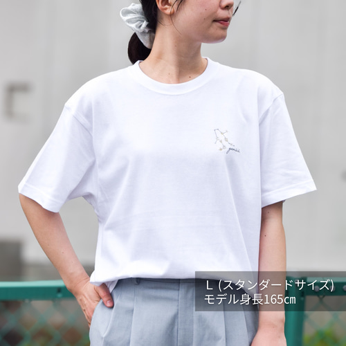 2025新作】選べる十二星座 ワンポイント刺繍Tシャツ【ホワイト】メンズ