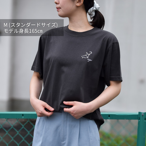 2025新作】選べる十二星座 ワンポイント刺繍Tシャツ【スミクロ】メンズ