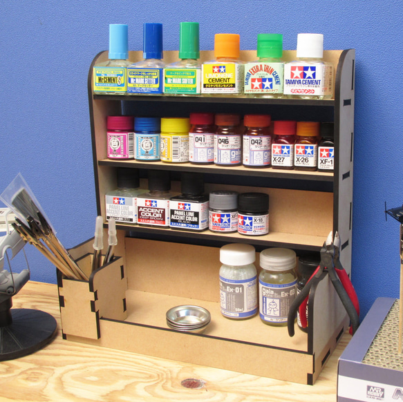 組み立て済み・改良型【 プラカラー用 塗料ラック ・ ペイントラック