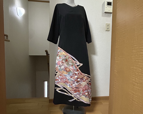 結婚式　留め袖ドレス　ロング丈 079 13号 上品 留袖ドレス ロング 裏地付 細見え 結婚式 フォーマル