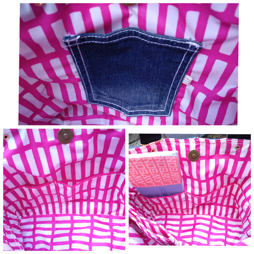 ♾専用♾ ふんわりトートバッグ▸︎▹︎デニムリメイク▸︎▹︎ハンドメイド №745【DENIM✖️PVC クリアポケットToteBag⚮̈♥】デニムリメイク推し