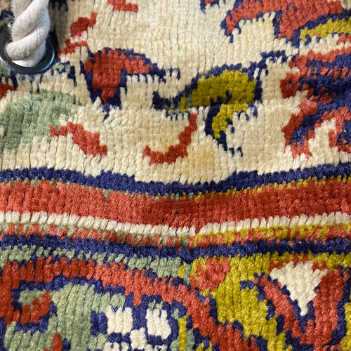 ロープ持ち手のヴィンテージラグリメイクバッグ 2way 2wayバッグ