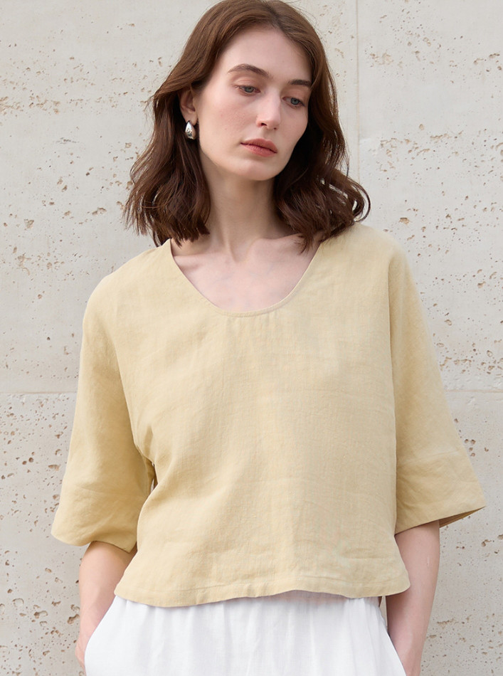【漢麻100%】上質涼感 ハイローシルエット 半袖シャツ 夏 レディース 大人カジュアル 立体裁断 ゆったり