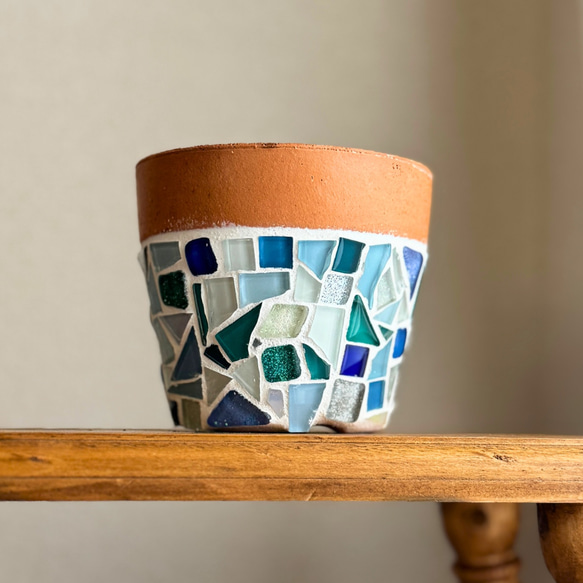 ステンドグラス風 植木鉢 鉢カバー 3号鉢 直径9センチ かわいい