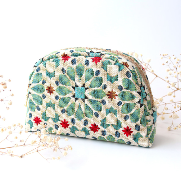 スペイン生地 ラウンドポーチA Chupinazo 1枚目の画像