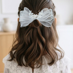 3つセット 蝶々レースのヘアクリップ 二枚羽 結婚式など特別な日に