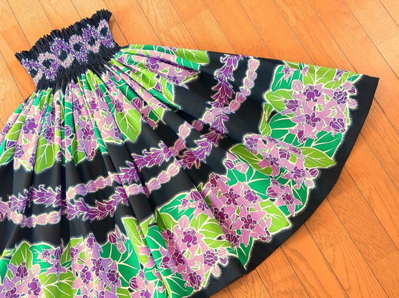 ひな様　オーダー　パウスカート¥5850 ☆76cm☆クラウンフラワー☆黒☆パウスカート☆（商品番号