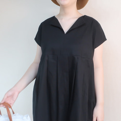 普段着ワンピ 透け感無し 秋冬もＯＫ ミディ丈 フレンチワンピース（コットン／全７色） 6枚目の画像