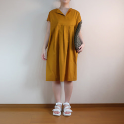 普段着ワンピ 透け感無し 秋冬もＯＫ ミディ丈 フレンチワンピース（コットン／全７色） 9枚目の画像