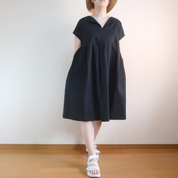 普段着ワンピ 透け感無し 秋冬もＯＫ ミディ丈 フレンチワンピース（コットン／全７色） 7枚目の画像