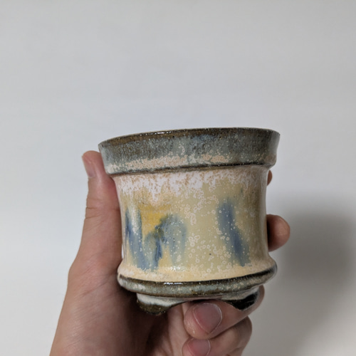 ミニ植木鉢 ミニ盆栽鉢 チタン釉 No.077 一輪挿し・花瓶・花器 木下青