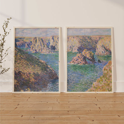 モネ アートポスター2枚セット 海 アンティーク 風景画 印象派