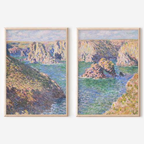 モネ アートポスター2枚セット 海 アンティーク 風景画 印象派
