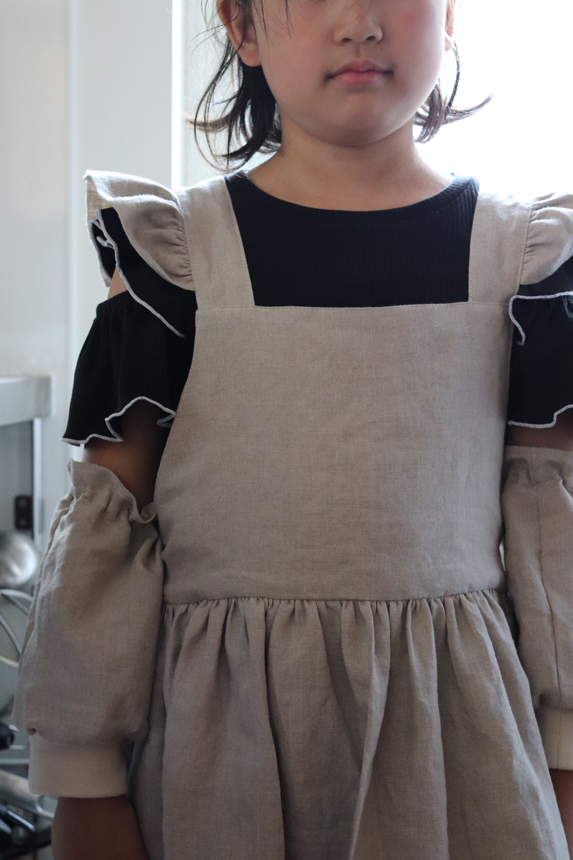 140-150サイズ【リネン】エプロンアームカバーセット