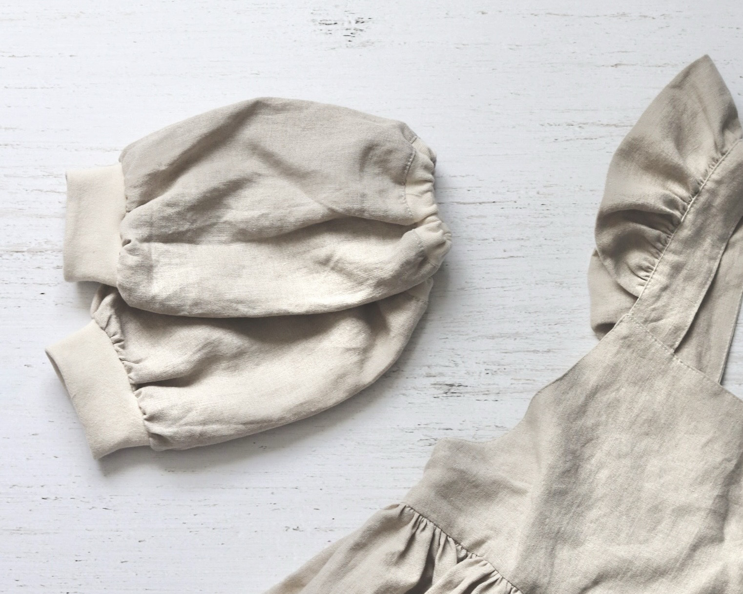 140-150サイズ【リネン】エプロンアームカバーセット