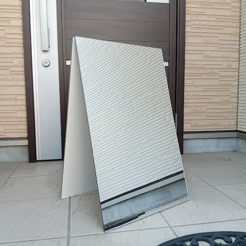オリジナル店舗A型看板】鏡面ステンレス加工オーダーロゴ入れ可