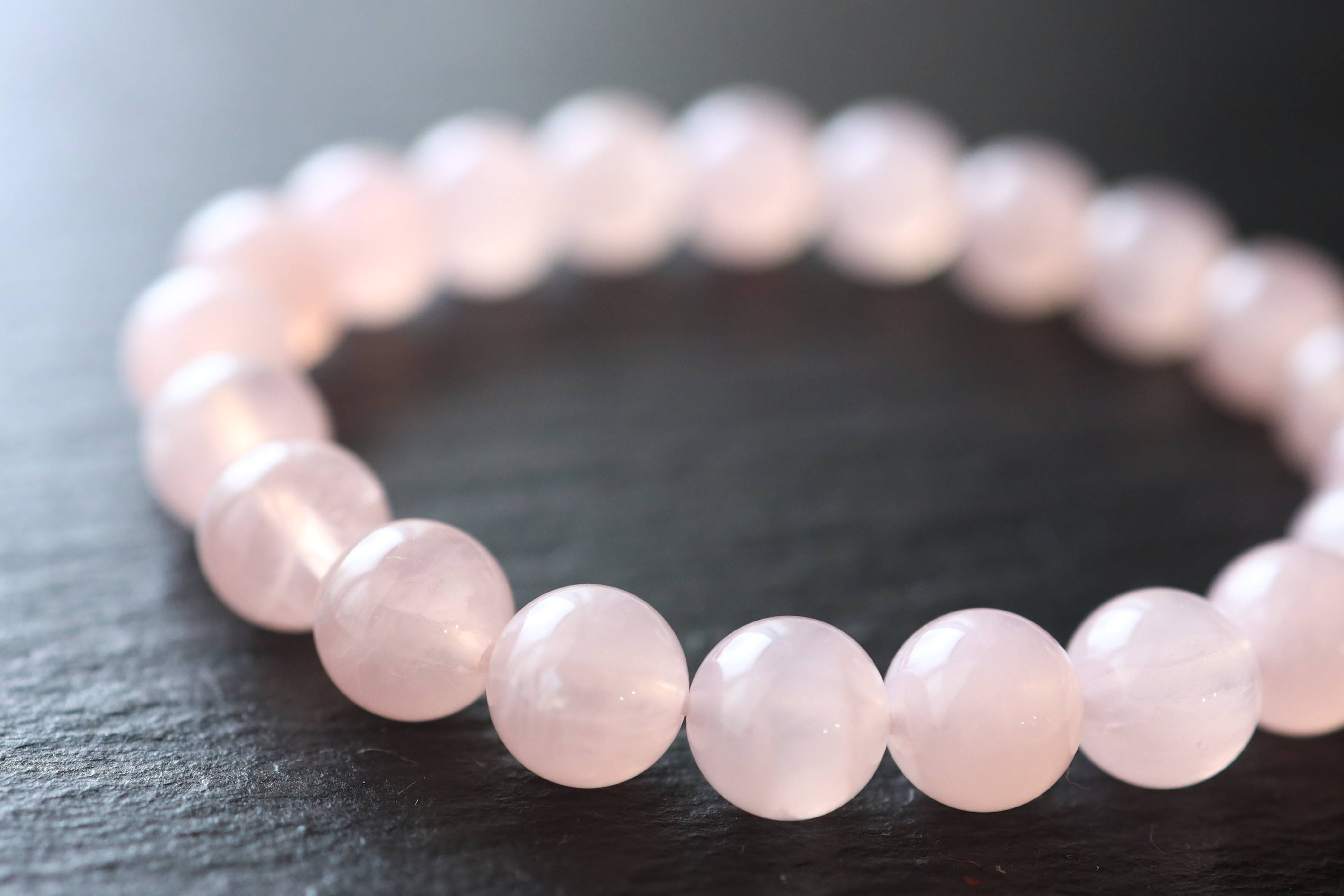 …☆プレミアムブレス☆宝石質：ミルキーローズクォーツ：約9ミリ☆天然石ブレスレット☆…