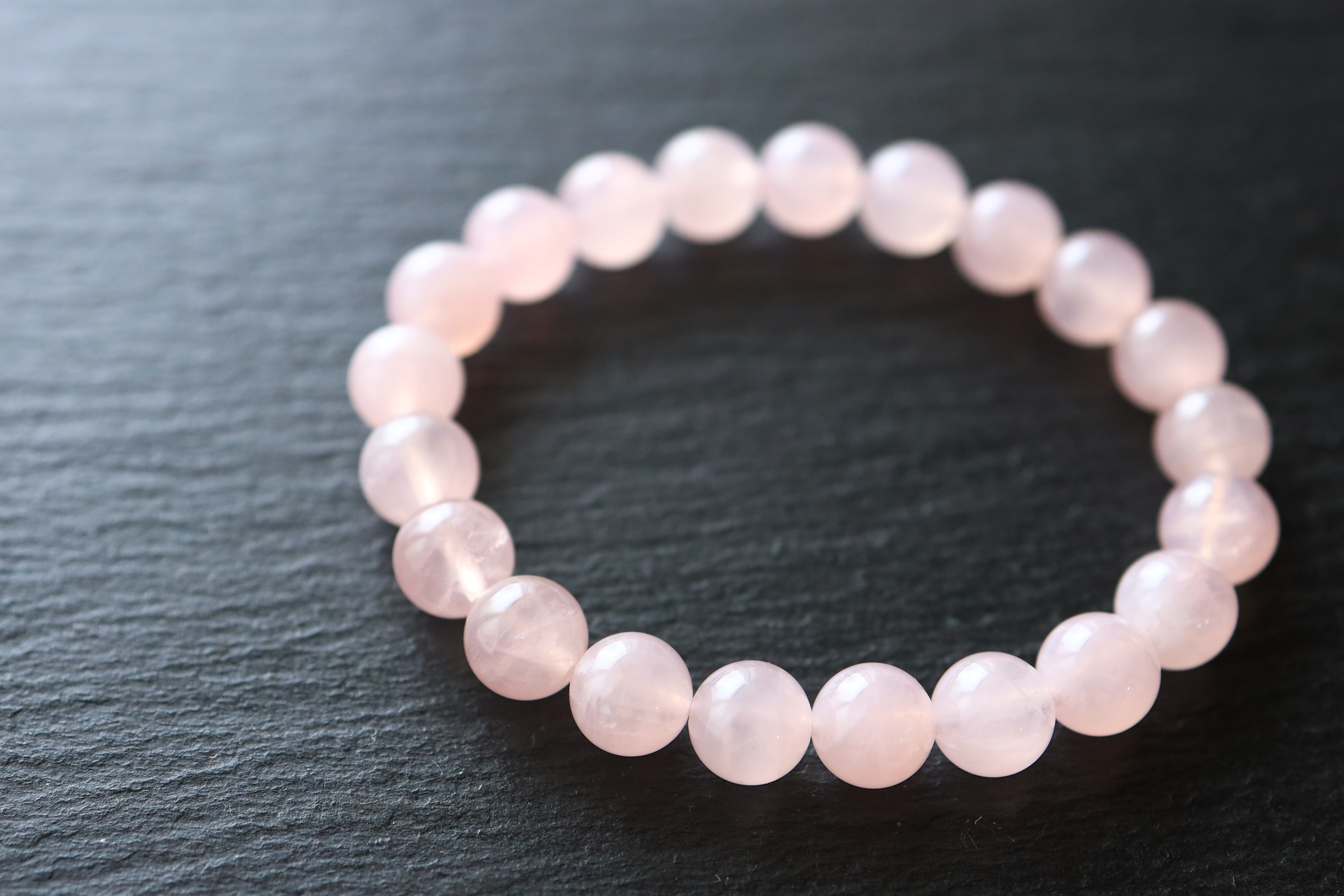 …☆プレミアムブレス☆宝石質：ミルキーローズクォーツ：約9ミリ☆天然石ブレスレット☆…