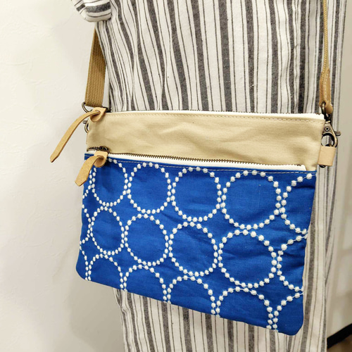 【2点おまとめ】ミナペルホネン/2025タンバリンネイビー×白/サコッシュ ミナ タンバリン ショルダーバッグ｜ミナ ペルホネン / minä