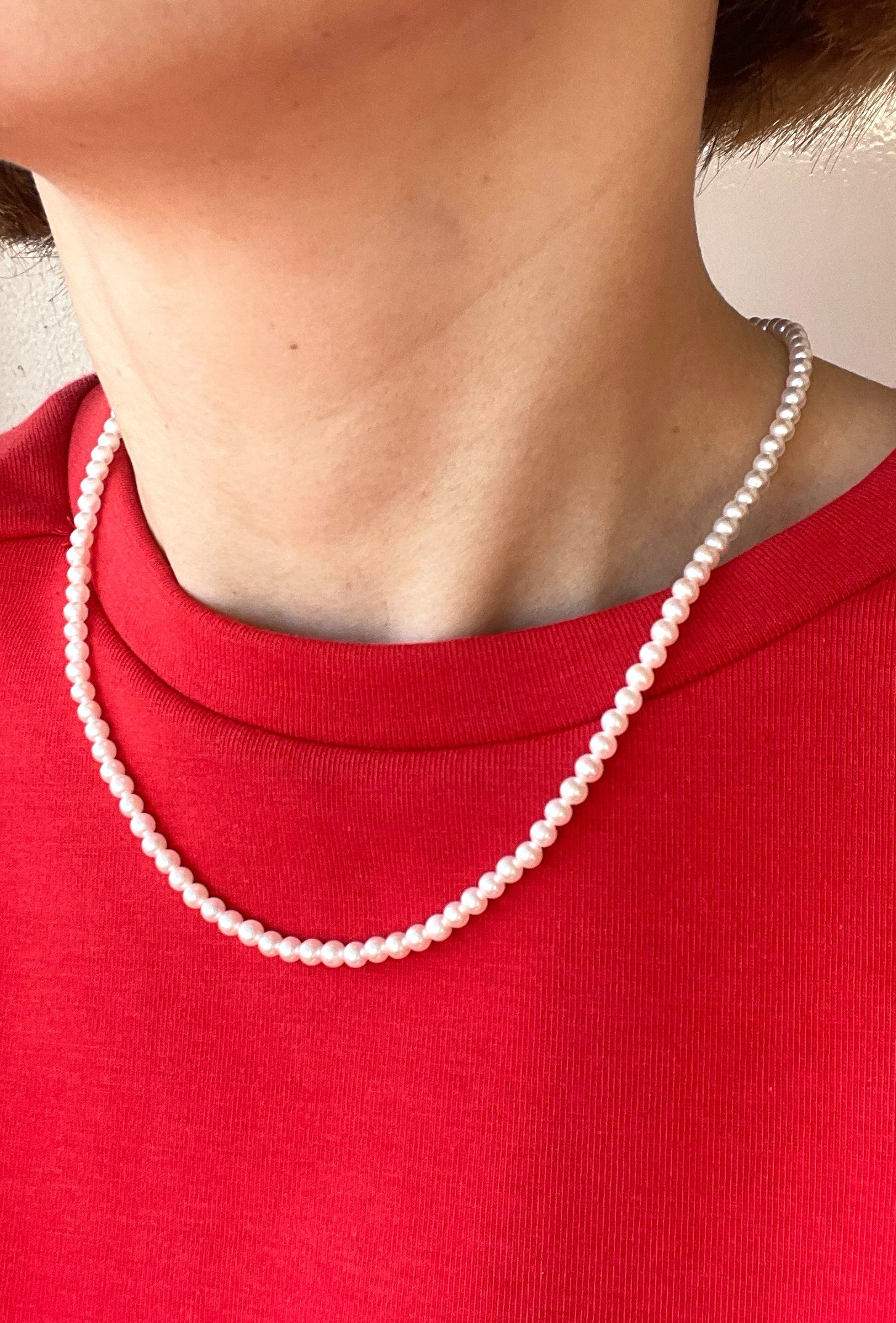 本物志向！大人の上質ジュエリー　ベビーパール　一連ネックレス　あこや真珠　3.5-4ｍｍ