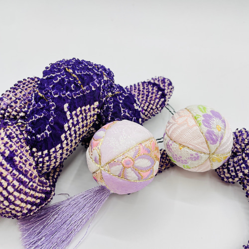 ❤限定品 ❤ ちんころ かのこ 鹿の子 和玉14本セット 木目込み鞠 紫