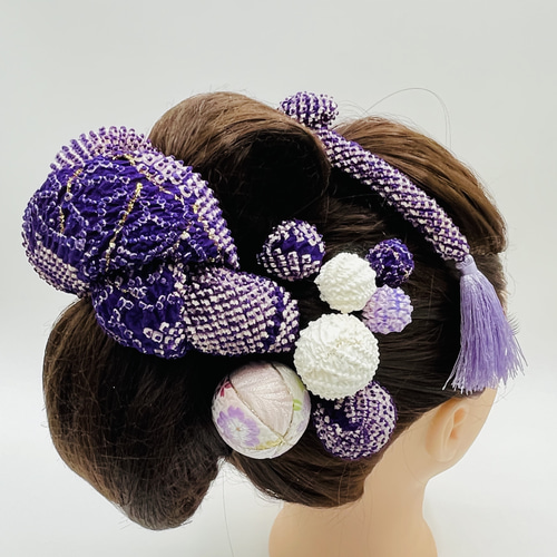 ❤限定品 ❤ ちんころ かのこ 鹿の子 和玉14本セット 木目込み鞠 紫