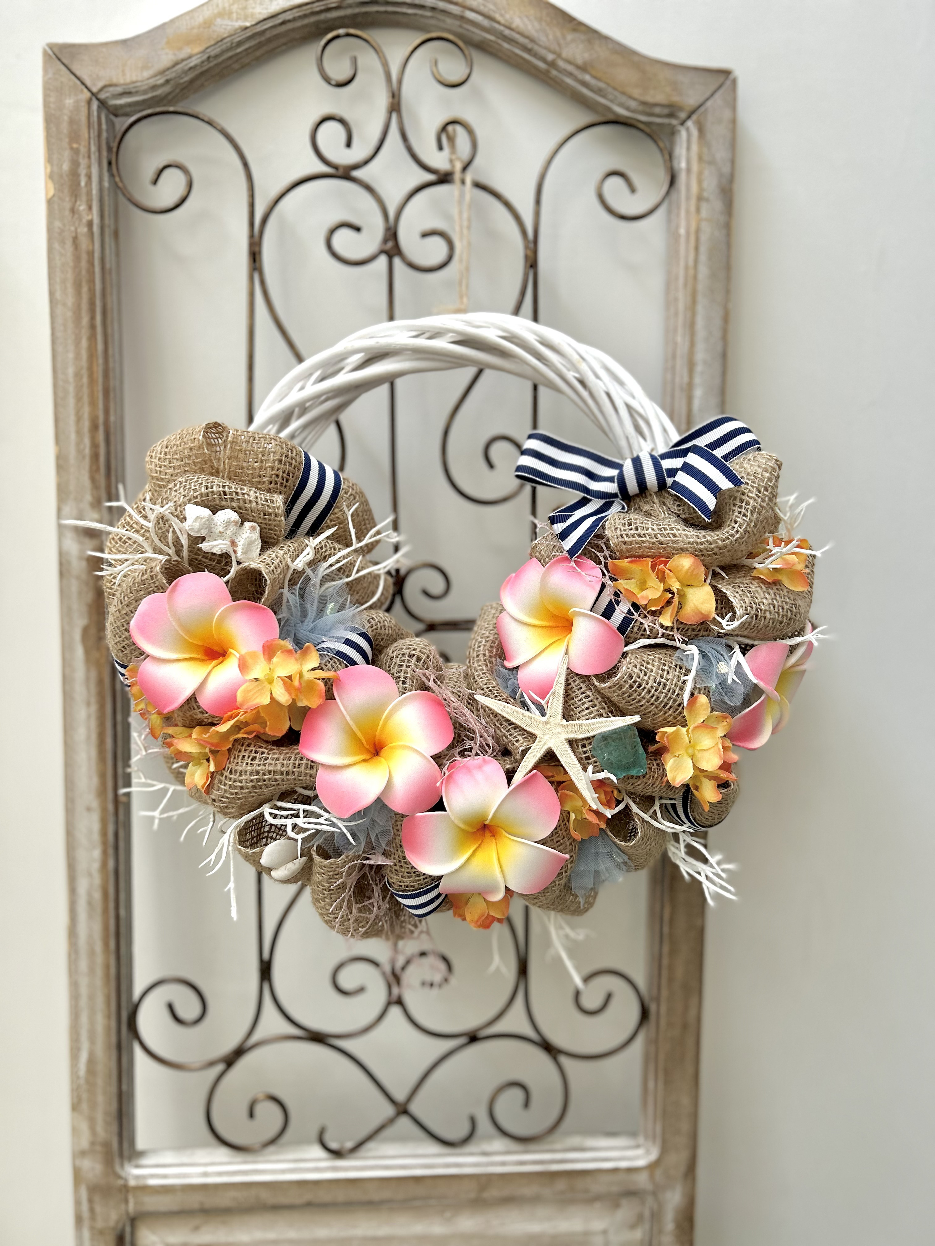 《１点のみ》プルメリアが可愛いバーラップハーフリース☆