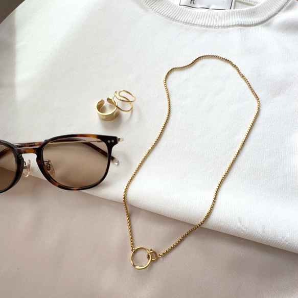 着脱簡単‼︎ シルバーあり◆幾何学モチーフのサングラス、メガネホルダー　敬老の日にも！　ステンレス　金属アレルギー対応 16枚目の画像