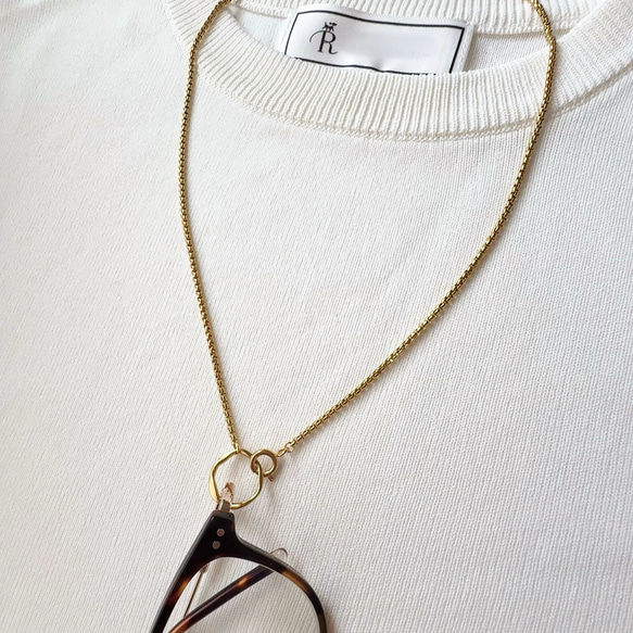 着脱簡単‼︎ シルバーあり◆幾何学モチーフのサングラス、メガネホルダー　敬老の日にも！　ステンレス　金属アレルギー対応 15枚目の画像