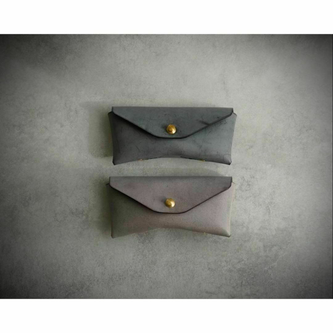 ⭐️本革メガネケース｜灰×ブラック／灰×パープル