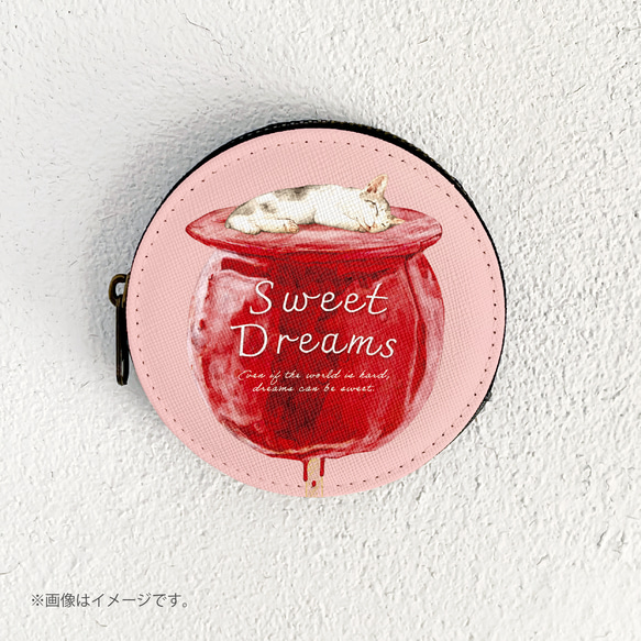 『SWEET DREAMS_猫とリンゴ飴』 /Originalコインケース /Originalコインケース 1枚目の画像
