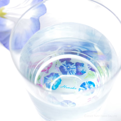 【底に水彩花と名入れ】　花咲くグラス／朝顔／AN825-as／Creema限定 17枚目の画像