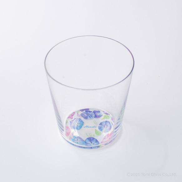 【底に水彩花と名入れ】　花咲くグラス／朝顔／AN825-as／Creema限定 11枚目の画像