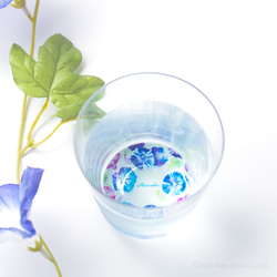 【底に水彩花と名入れ】　花咲くグラス／朝顔／AN825-as／Creema限定 16枚目の画像