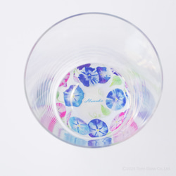 【底に水彩花と名入れ】　花咲くグラス／朝顔／AN825-as／Creema限定 10枚目の画像