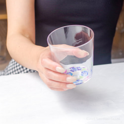 【底に水彩花と名入れ】　花咲くグラス／朝顔／AN825-as／Creema限定 12枚目の画像