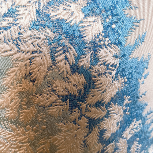 刺繍帯 白 ブルー サッシュベルト Ｗ55〜75cm着物リメイク J70712 刺繍帯 白 ブルー サッシュベルト W55〜75cm着物リメイク