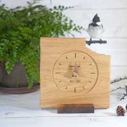 ＊野鳥＊羊毛フェルトヒガラの木の時計 1枚目の画像