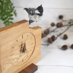 ＊野鳥＊羊毛フェルトヒガラの木の時計 3枚目の画像