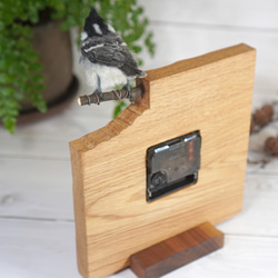 ＊野鳥＊羊毛フェルトヒガラの木の時計 5枚目の画像