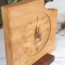 ＊野鳥＊羊毛フェルトニシオジロビタキ(オス)の木の時計 4枚目の画像