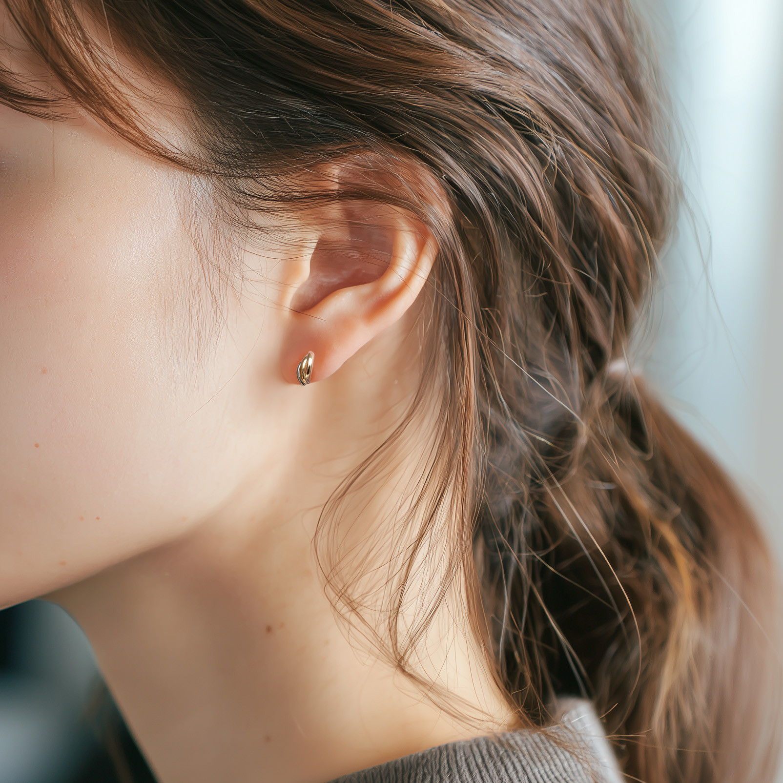 冬のおしゃれに♡K18&Pt900 ピアス♡大人 シンプル スキンジュエリー　高見え　金属アレルギー〈195〉