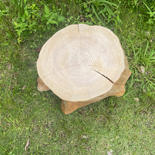 桧の切り株スツール「素のまますすむ。」 【特価】 椅子（チェアー