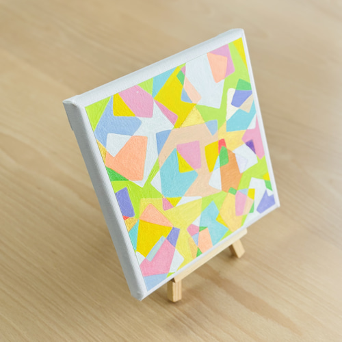 15cm】モザイク タイル キャンバスアート 原画 カラフル 色の力 運気