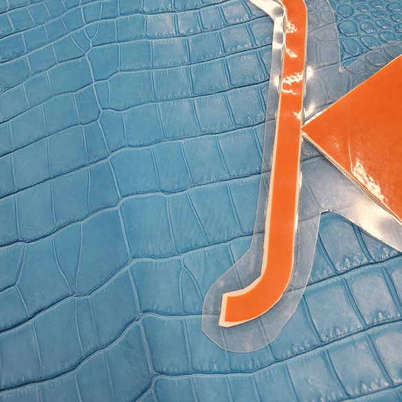 ワニ革  クロコ　半艶マット  スカイブルー No.C008603 12枚目の画像
